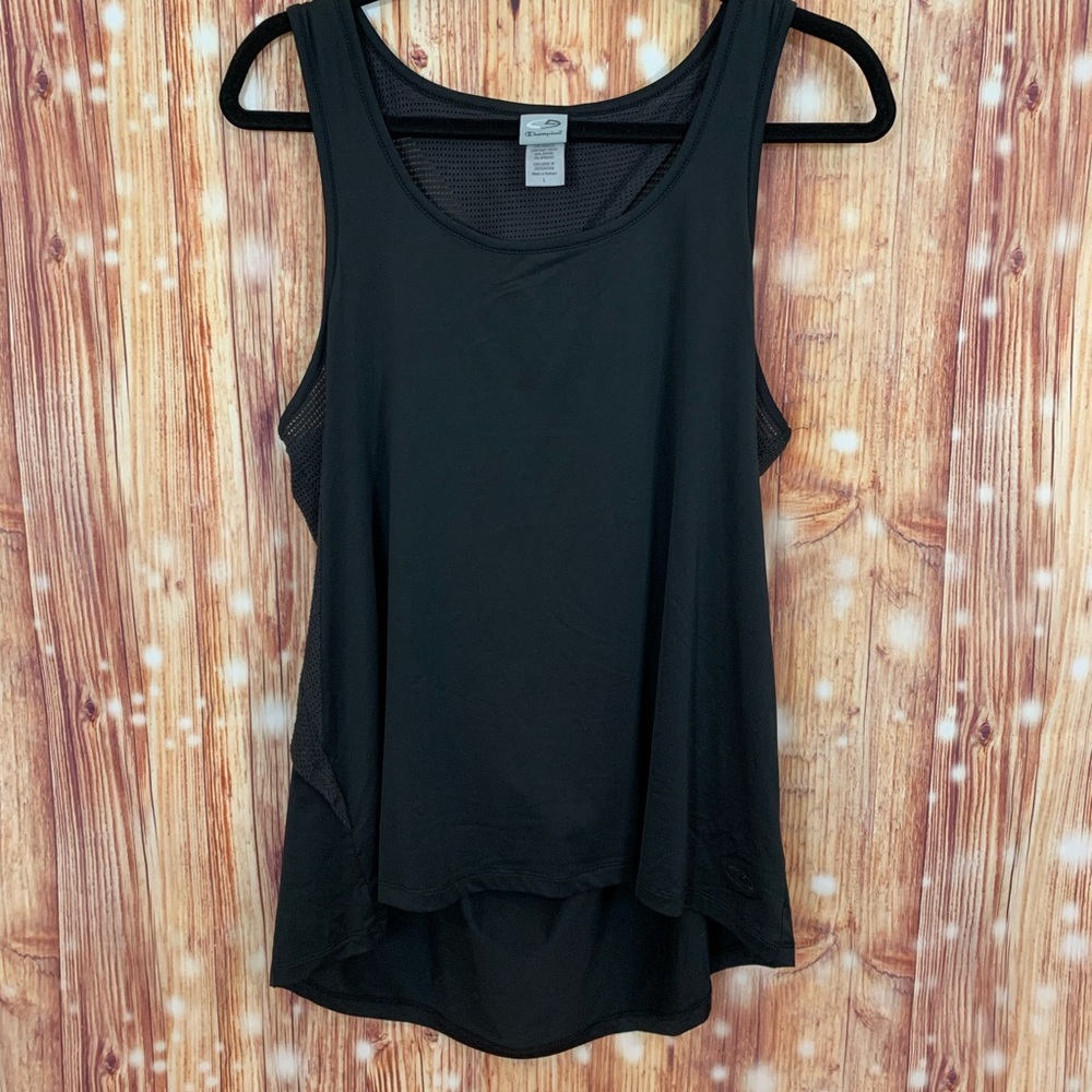 Champion Yoga Top Size Large Open Back Black